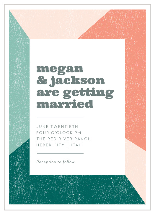 The Modern Minimalist Wedding Invitations allow you to give your event the bit of urban flair you desire. 