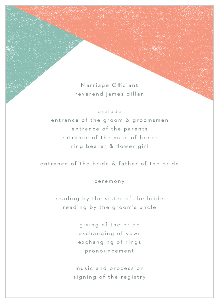 Modern Minimalist Wedding Programs