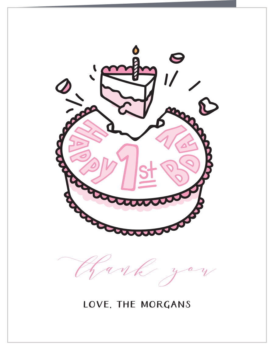 Cake Smash Children's Birthday Thank You Cards