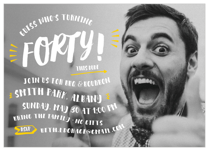 Ensure that all of your friends and family are present for this momentous milestone in your life with our Fabulous Forty Milestone Birthday Party Invitations.