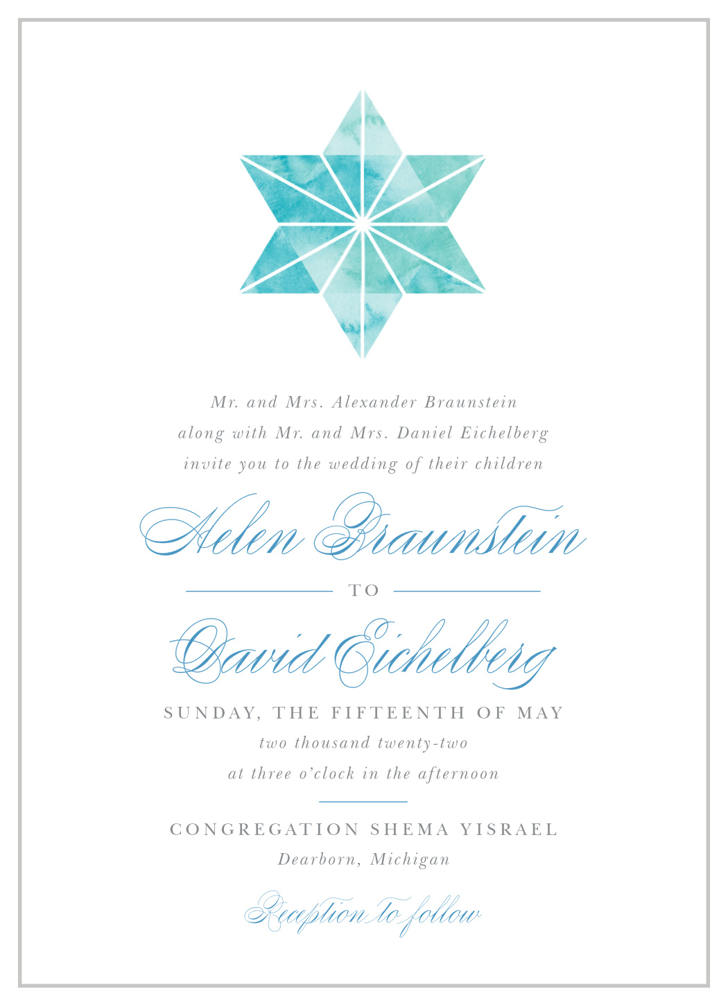 Watercolor Star Wedding Invitations