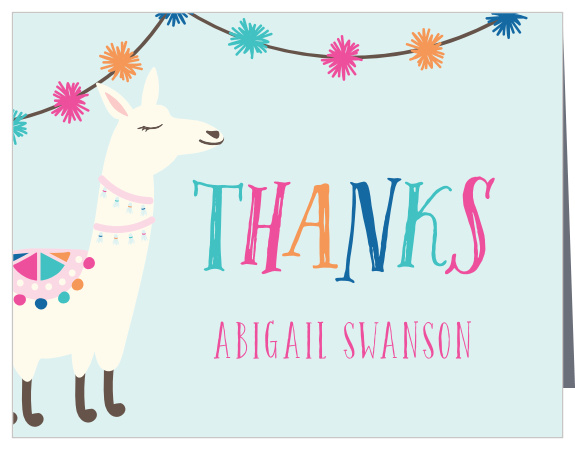 Thank your guests for a llama fun with our A Llama Fun Children's Birthday Party Thank You Cards.