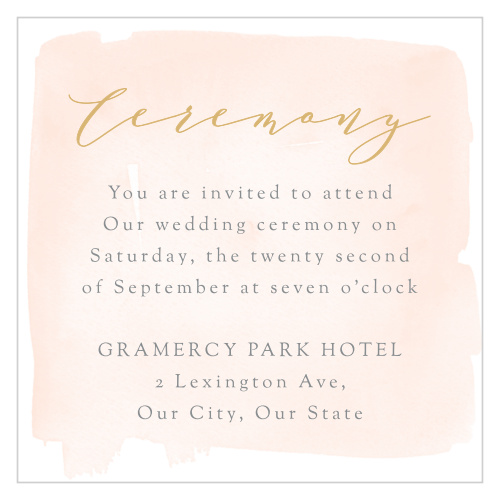 Celebrate your marriage with the people you cherish most when you use our lovely Simple Romance Ceremony Cards to guarantee their attendance.