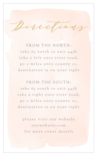 Utilizing lovely pastel colors, our Simple Romance Direction Cards guarantee that your guests know exactly where to be and how to get there.
