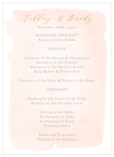 Simple Romance Wedding Programs offer a stunning guide for your guests, walking your guests through each moment and member of your ceremony as you take each step down the aisle.