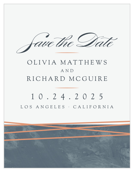For a gorgeous magnet befitting the elegance of your wedding plans, look no further than our Formal Lines Save-the-Date Magnets!
