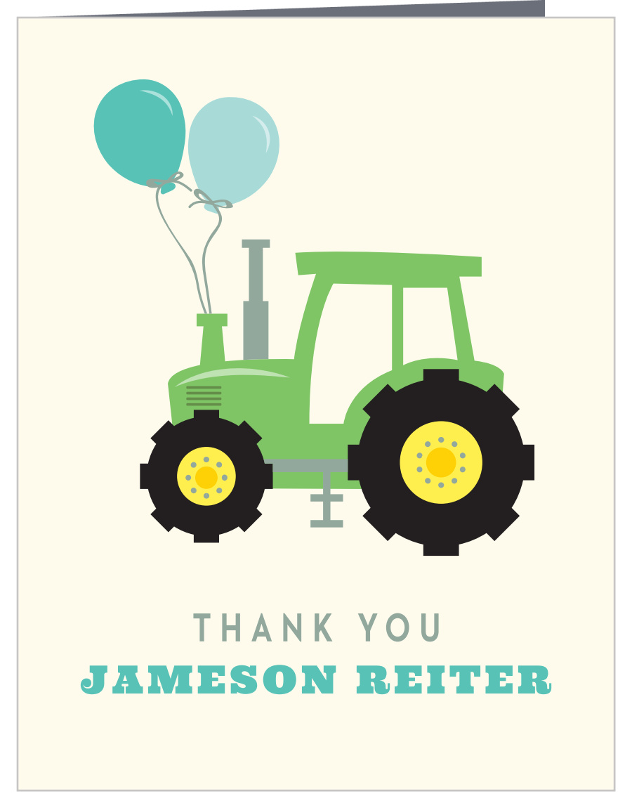 Tractor Party Children's Birthday Thank You Cards