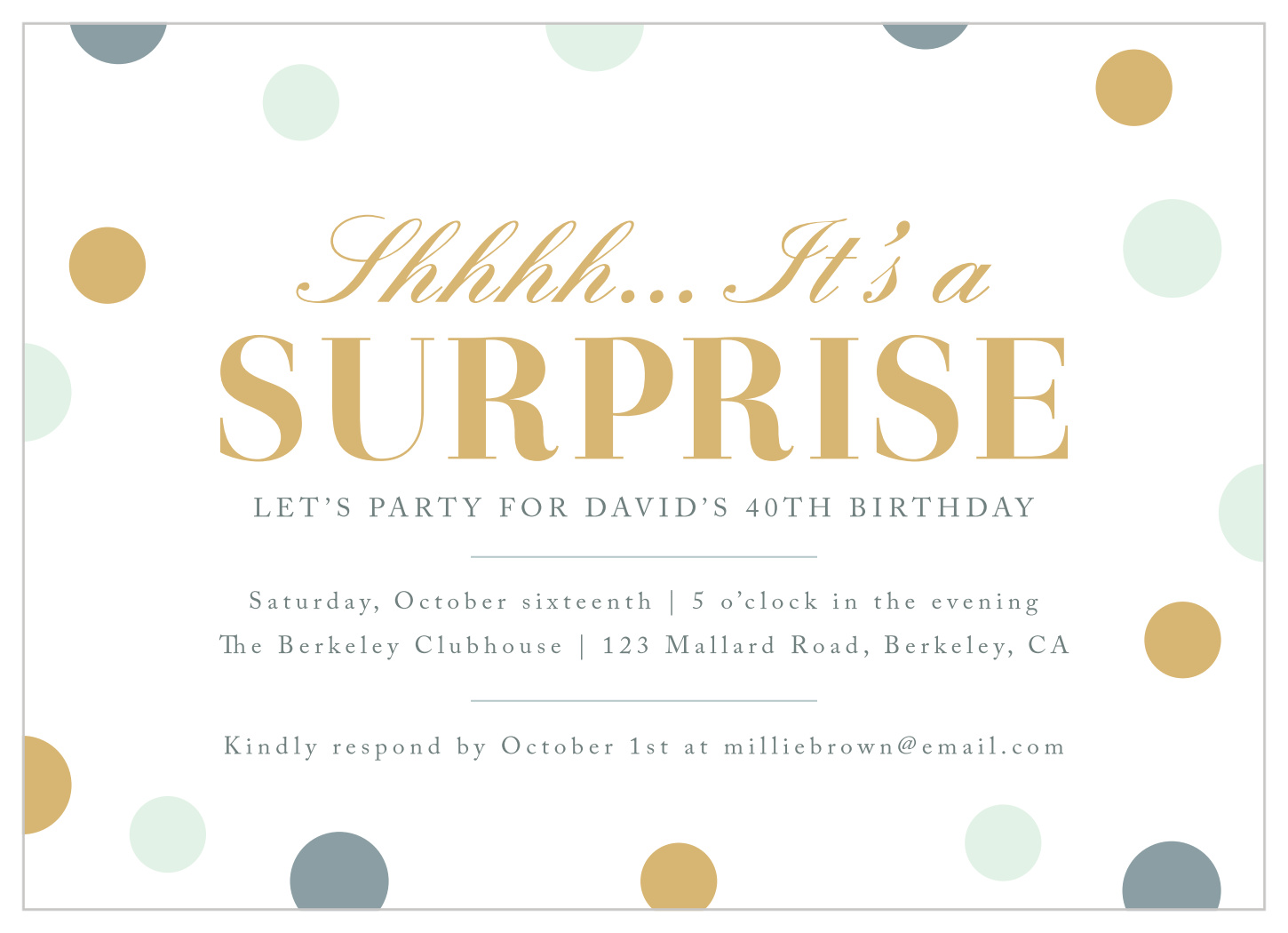 Surprise Confetti Milestone Birthday Invitations