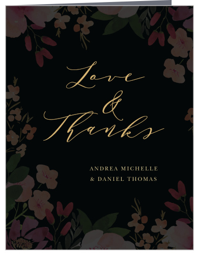 Our Gothic Flowers Wedding Thank You Cards spell out your gratitude to your guests in a very simple way.