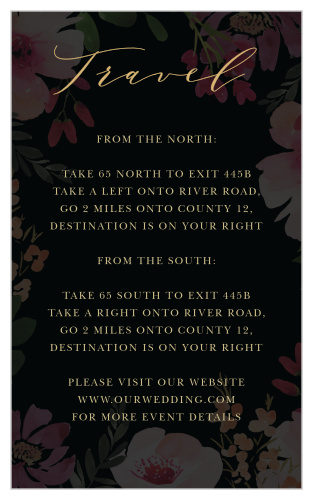 Make sure your guests don't get lost on the way to the festivities with our popular Gothic Flowers Direction Cards.