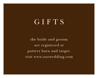 Make sure your wedding guests know exactly where and how to find your registries, by listing their locations on our Sheer Overlay Registry Cards!