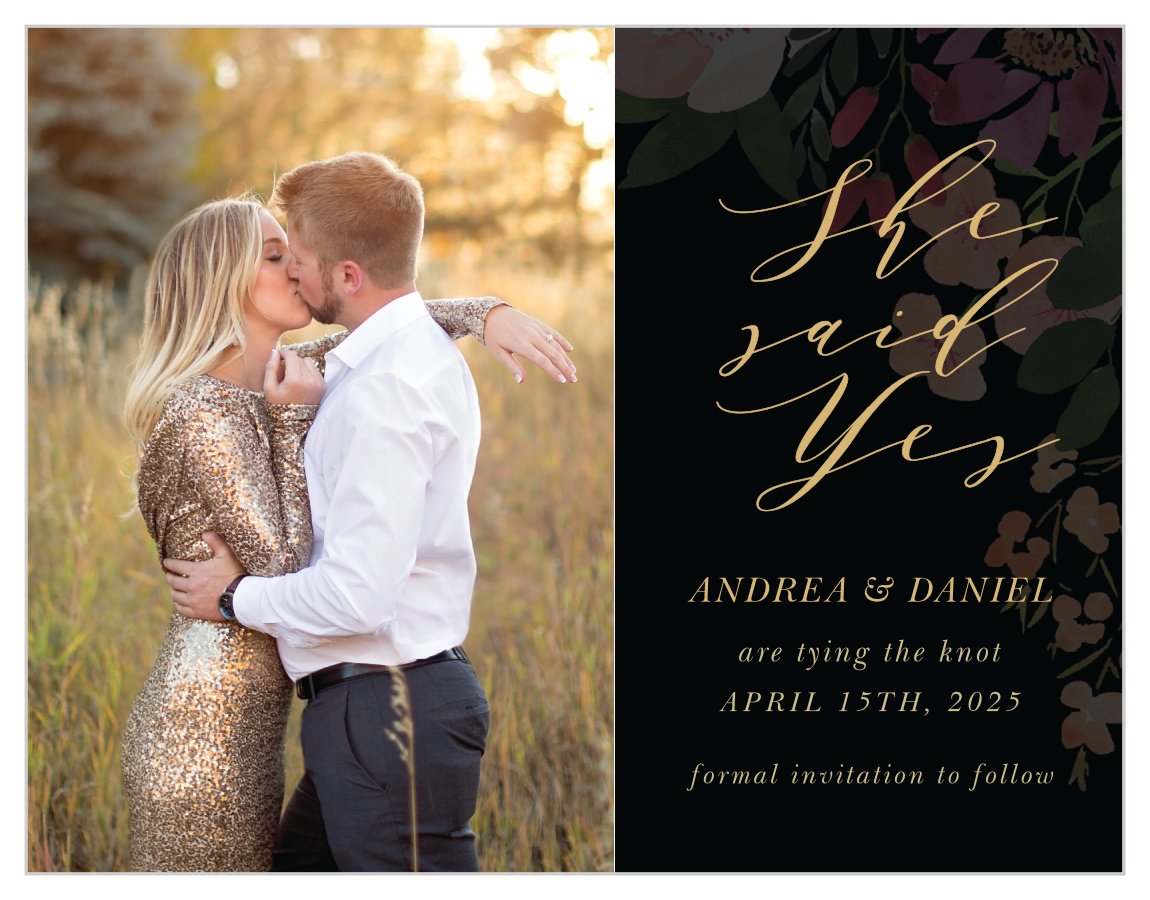 Gothic Flowers Save the Date Cards