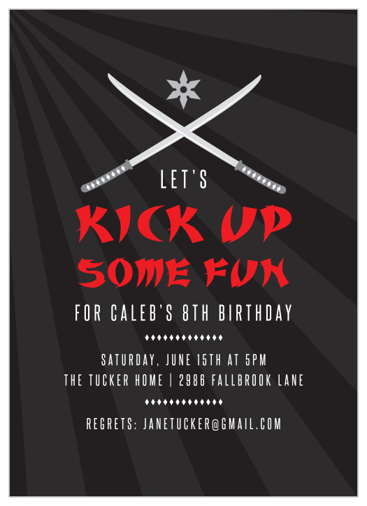 Is it almost time to celebrate your child’s special day? Our Martial Arts Children's Birthday Party Invitations are here to spread the word!