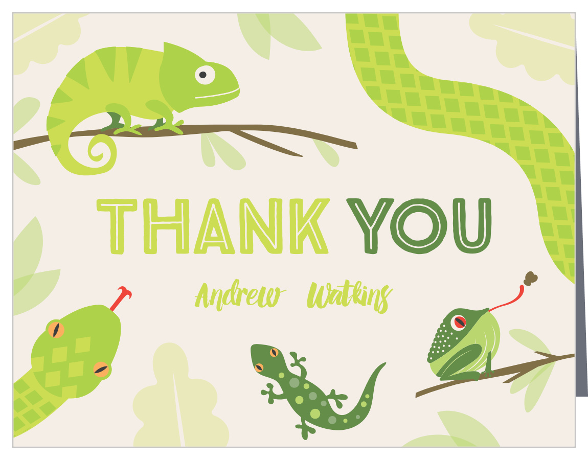 Snakes & Lizards Children's Birthday Thank You Cards