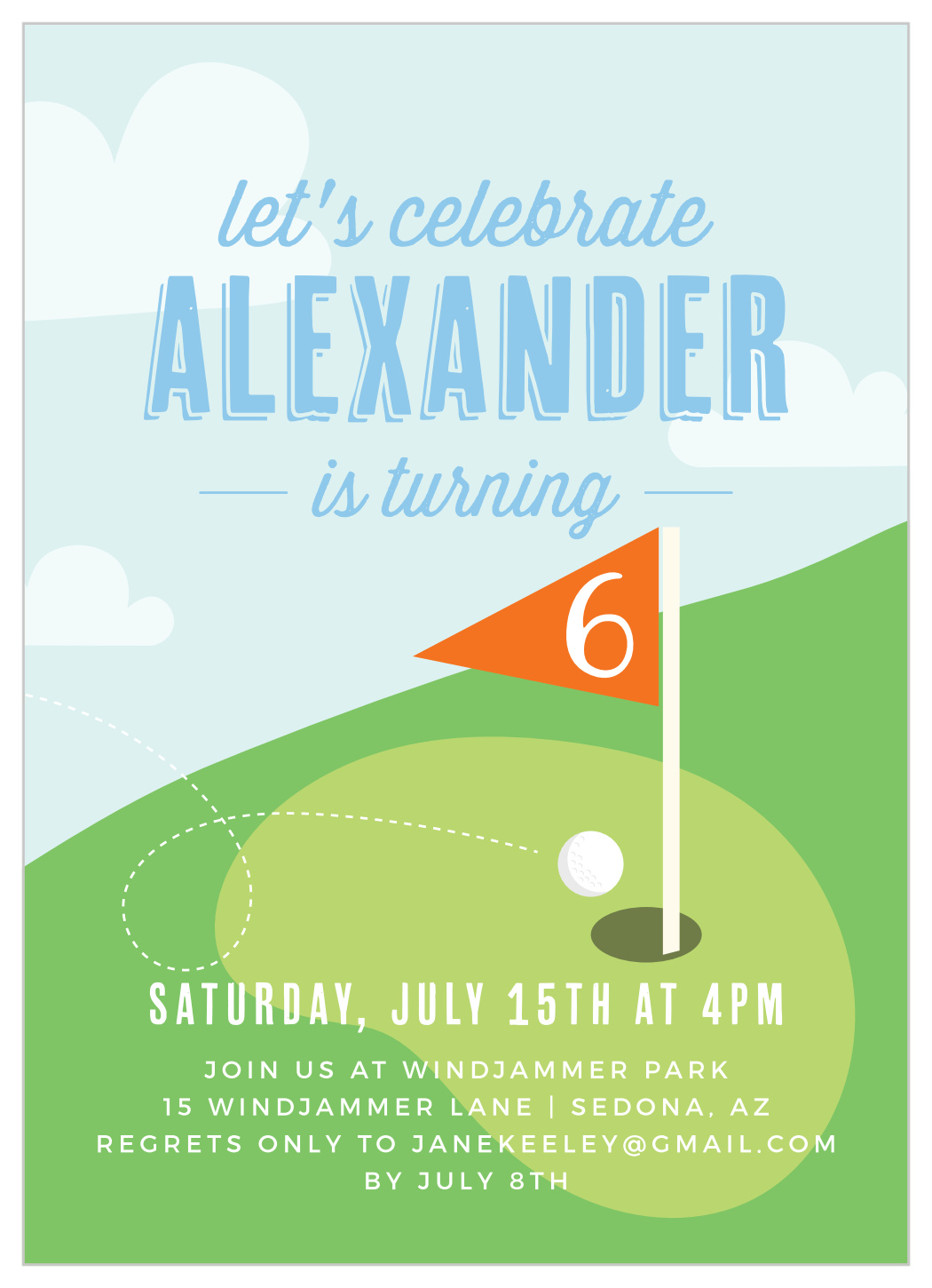 Let's Golf Children's Birthday Invitations