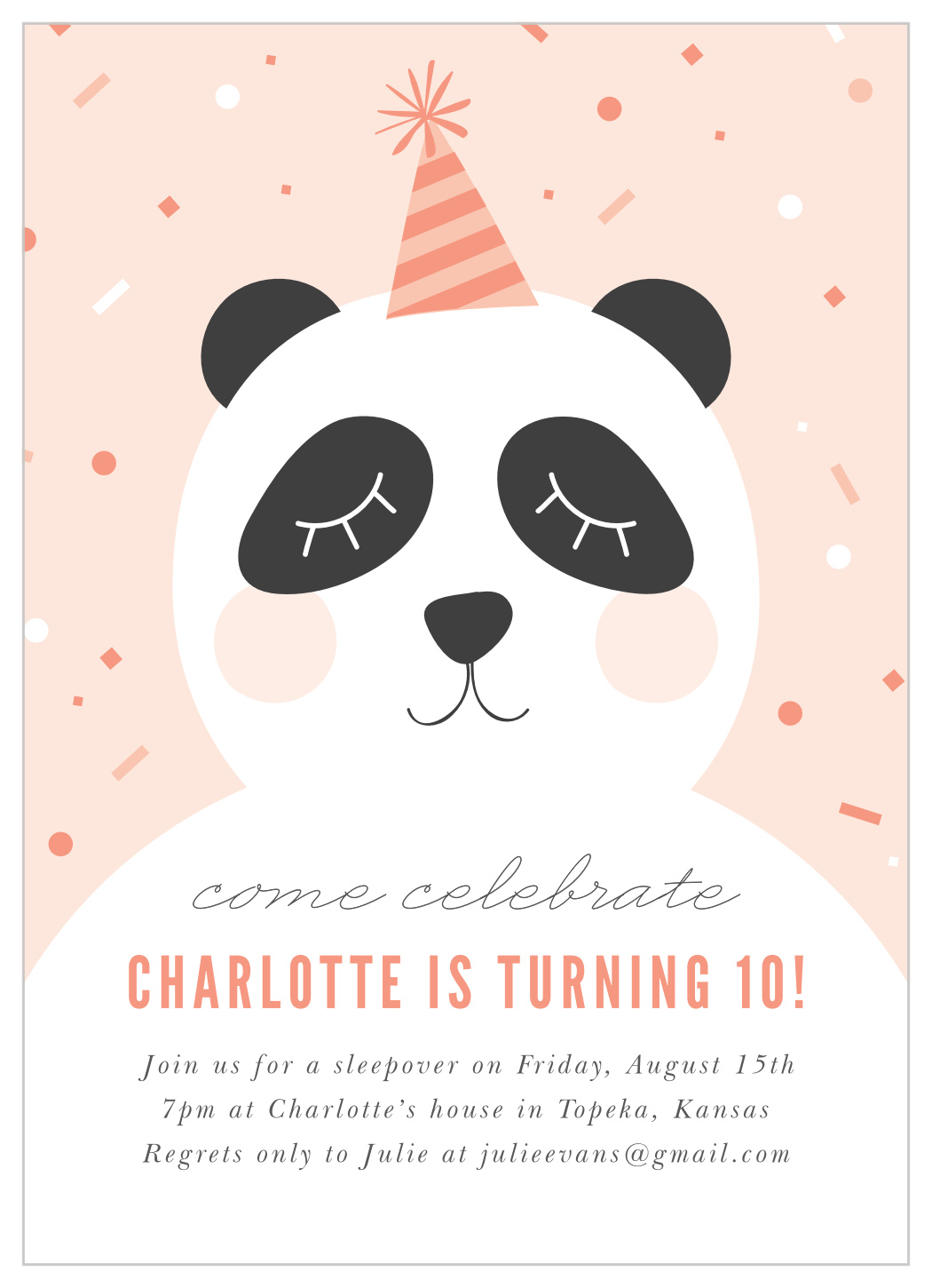 Party Panda Children's Birthday Invitations