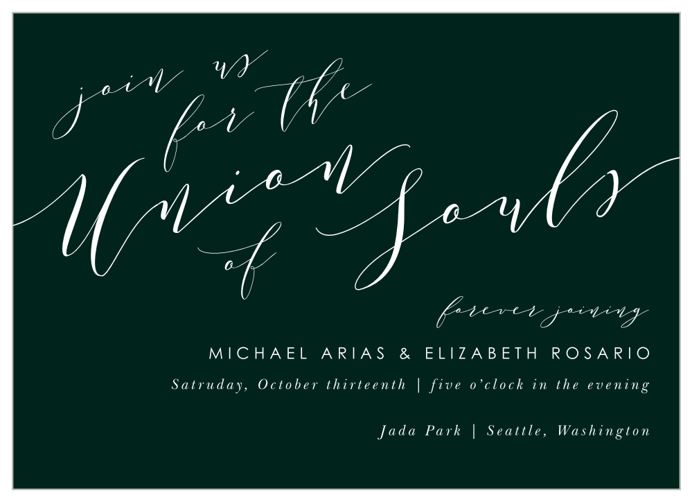Union Of Souls Wedding Invitations