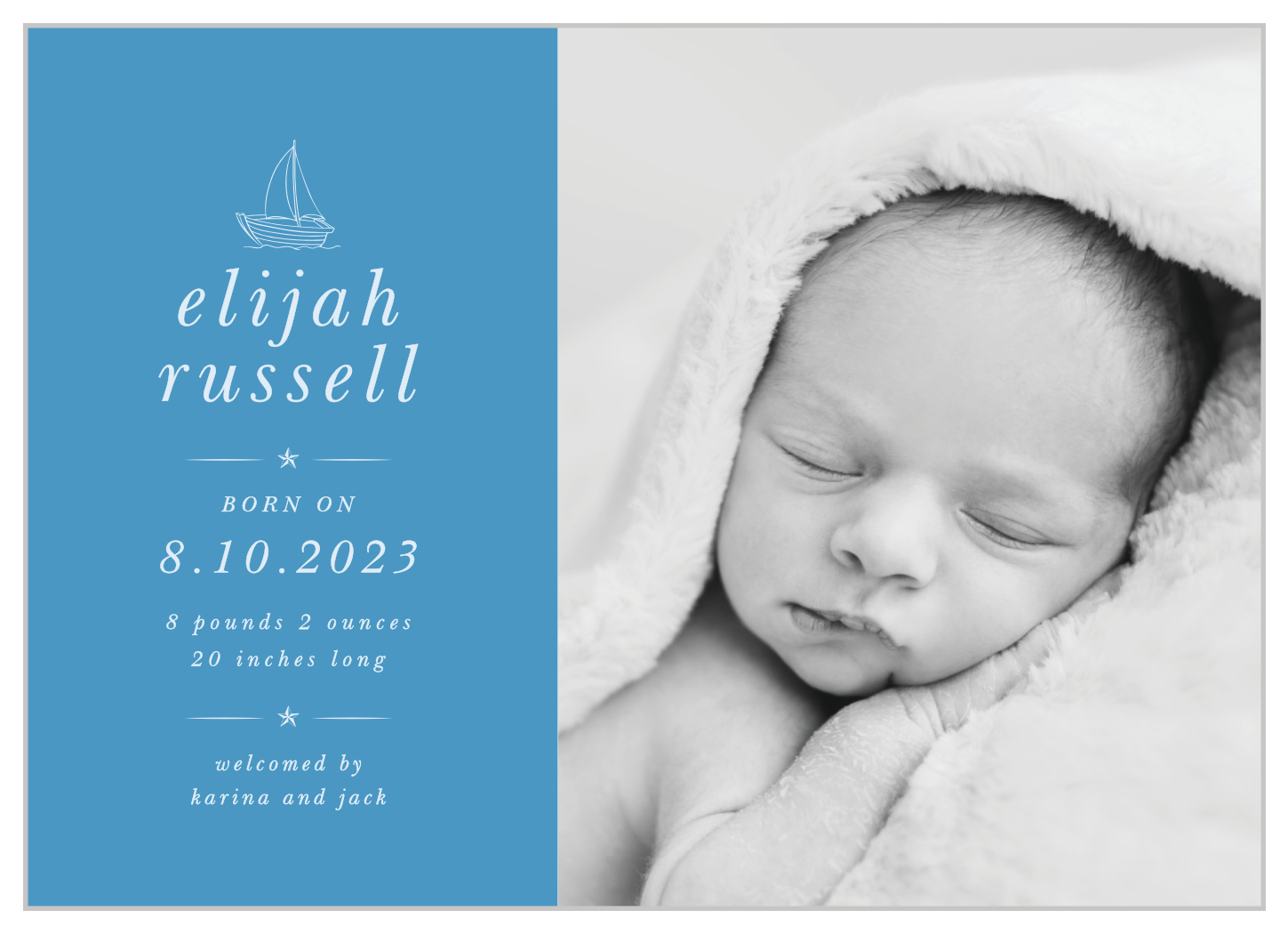 Welcome Aboard Birth Announcements