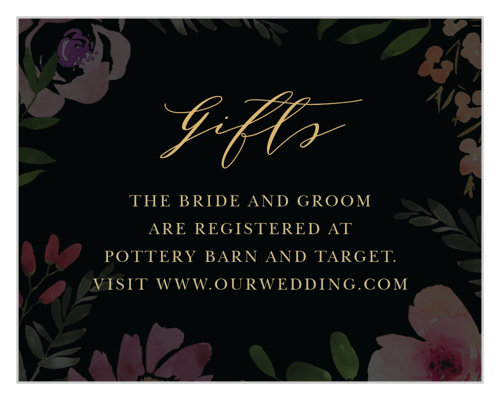 Gothic Flowers Registry Cards