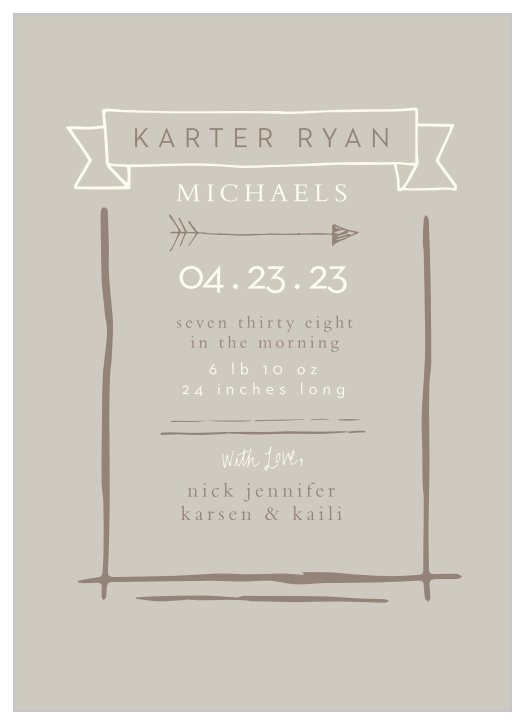 If you are looking for a classy, modern, elegant design to show off your new baby boy or girl, look no further!