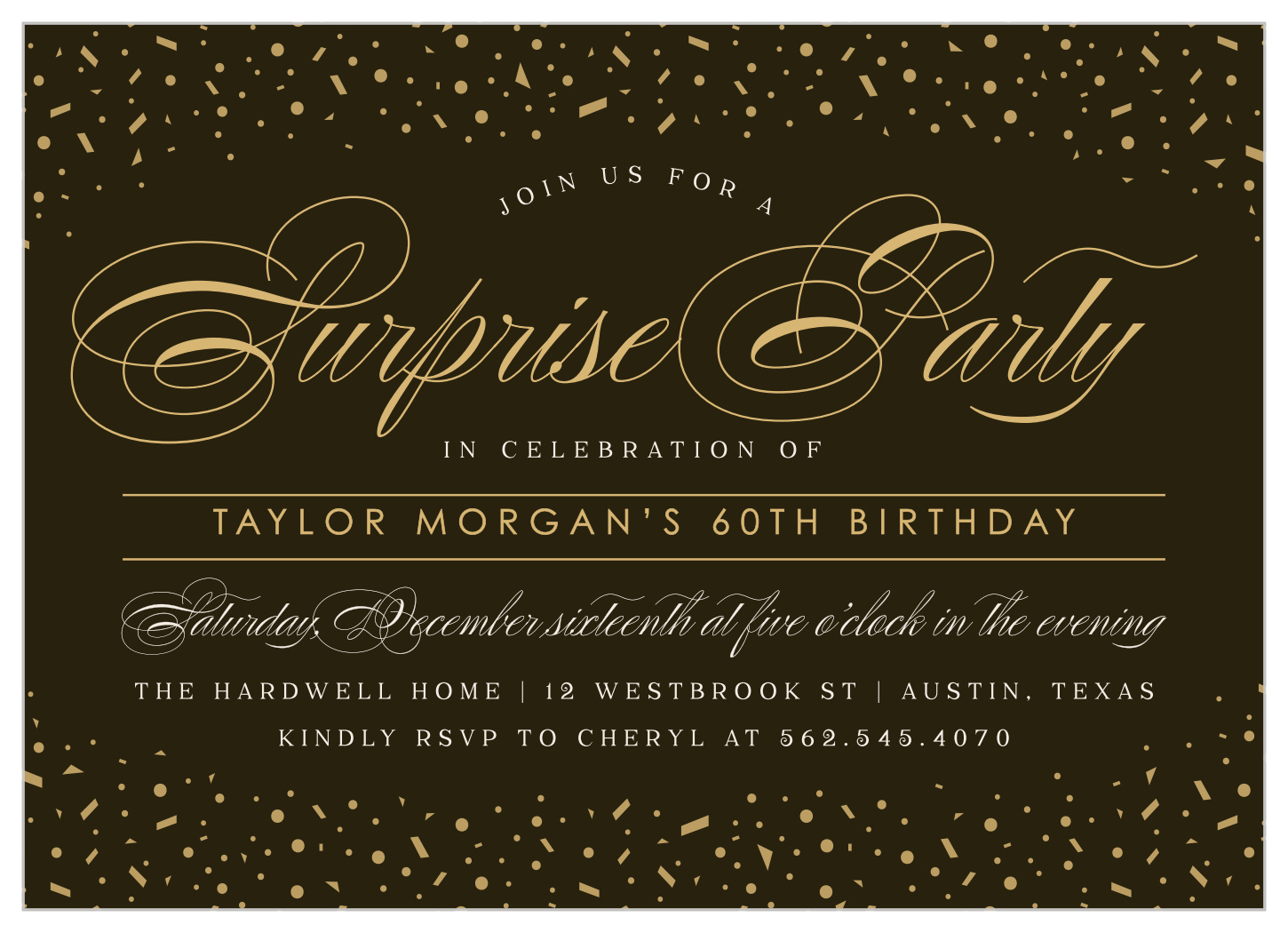 Formal Surprise Milestone Birthday Invitations by Basic Invite