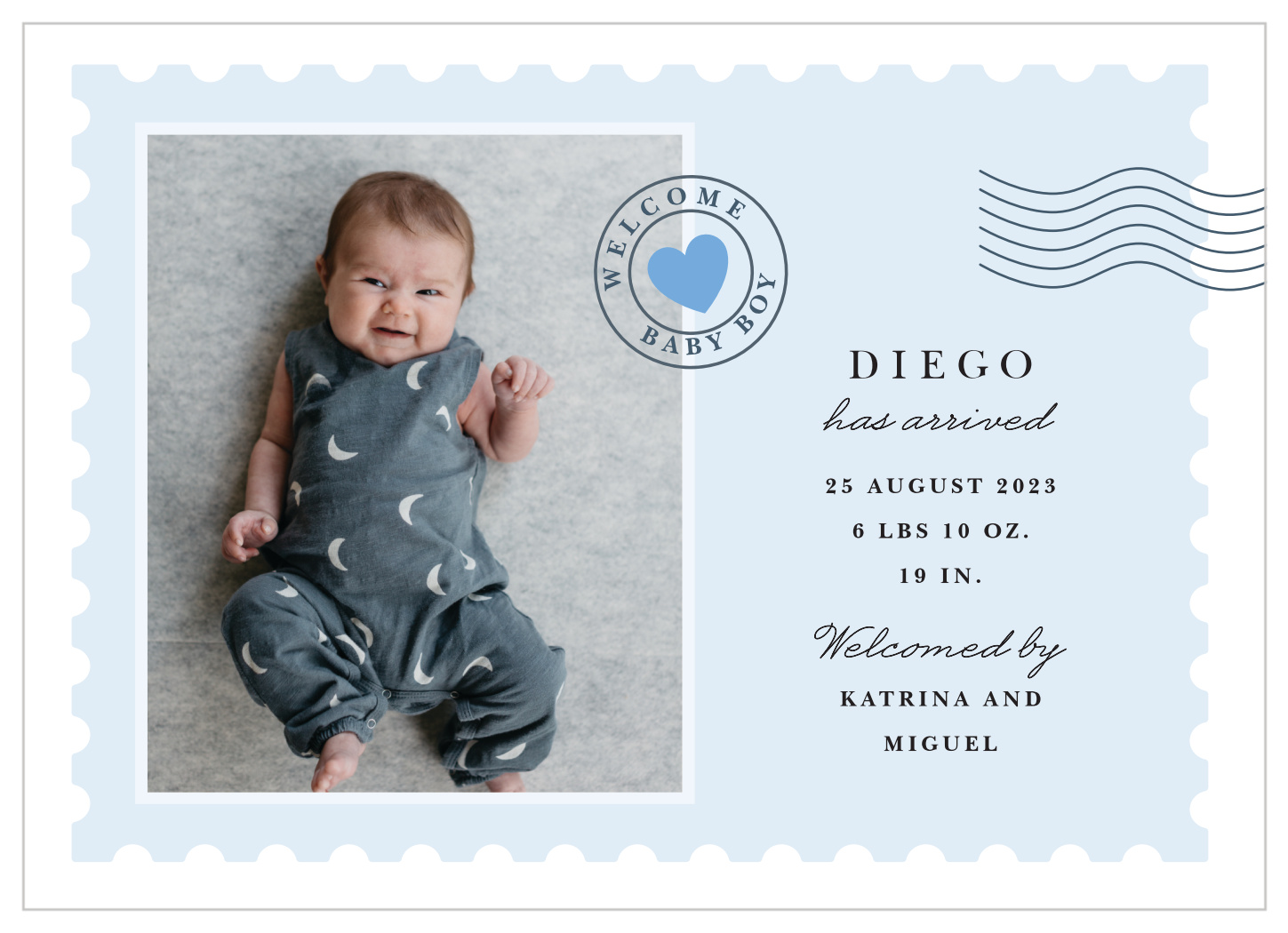 Stamp of Approval Birth Announcements