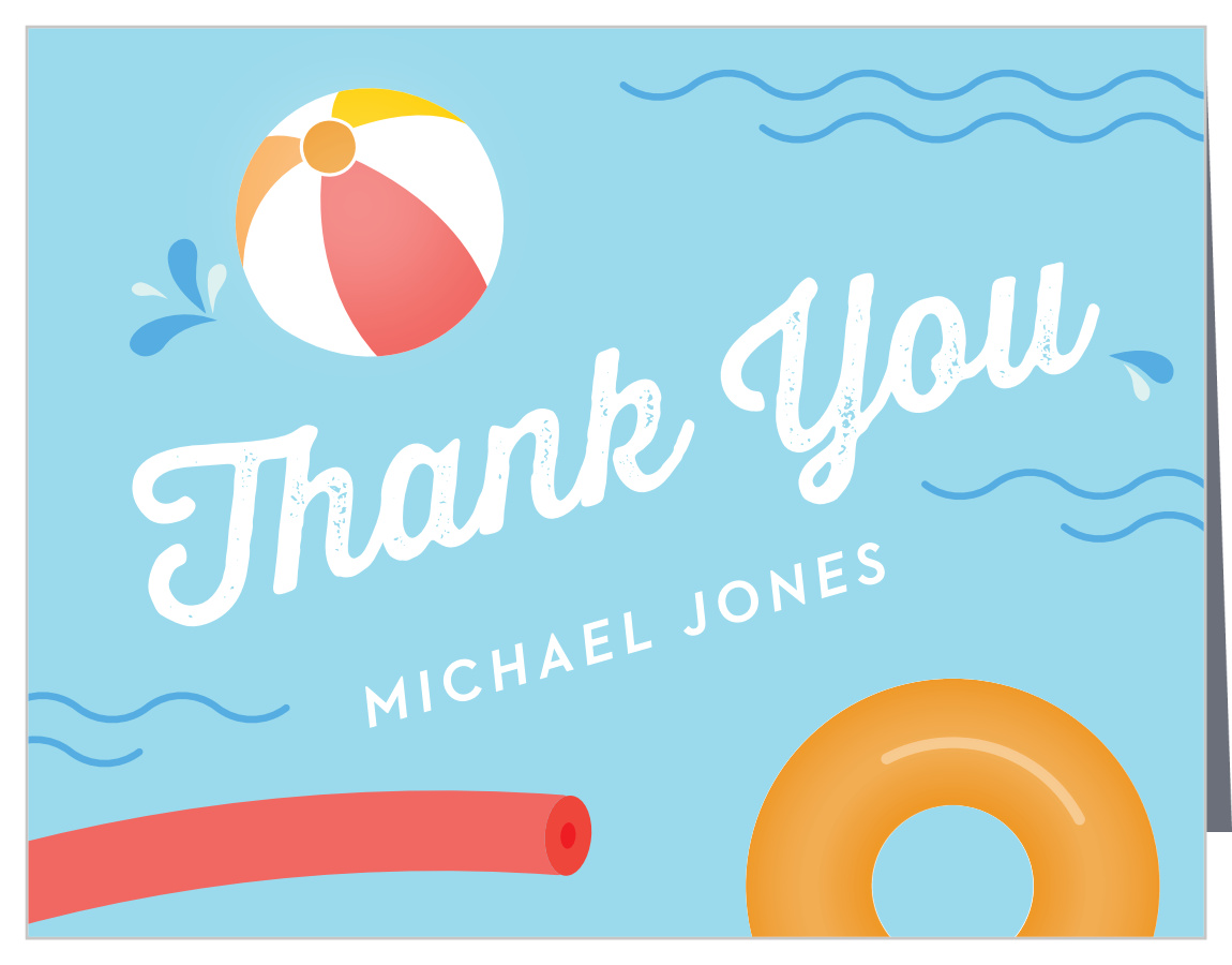Pool Time Children's Birthday Thank You Cards