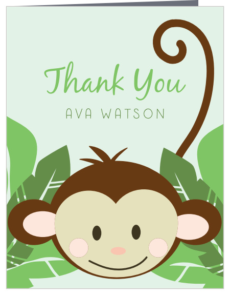 If your child had a great time at their birthday party, let their guests know how much fun it was with our Monkey Around Children's Birthday Party Thank You Cards!