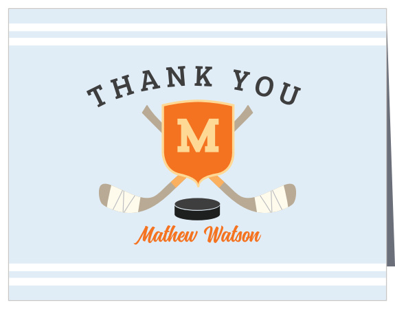 Share every sweet word of your appreciation with the modern styling of our Hockey Star Children's Birthday Party Thank You Cards.