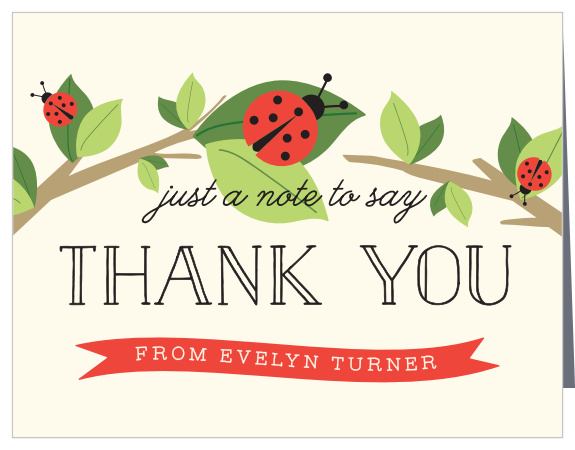 Let your guests know you thought your party was a great time with our Little Ladybug Children's Birthday Party Thank You Cards! 