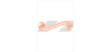 The Ribbon and Stripes belly band with it swooping ribbon and monogram names makes it the perfect compliment to any wedding invite set.