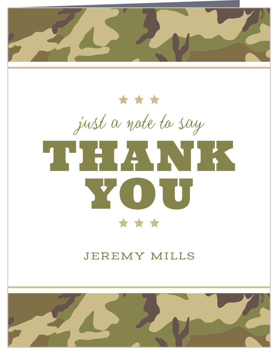 Camouflage Border Children's Birthday Thank You Cards