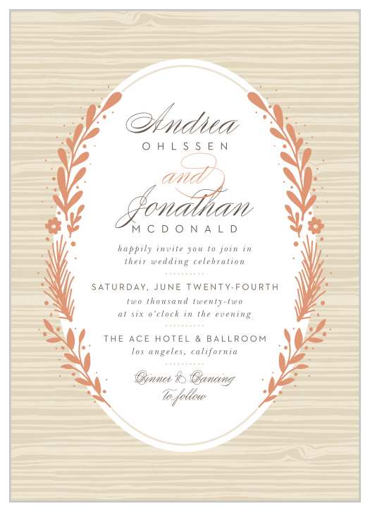 Our Rustic Laurels Wedding Invitations have an elegant, illustrated charm that your guests will love.