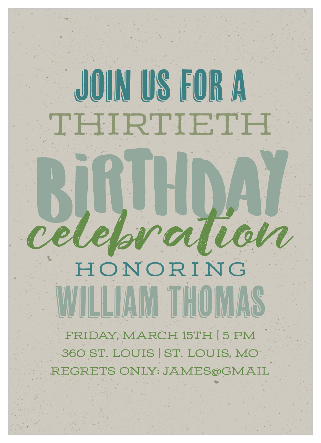 Billboard Type Milestone Birthday Invitations