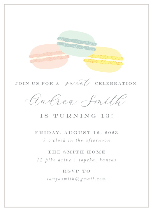 Macaron Children's Birthday Party Invitations - Match Your Color ...