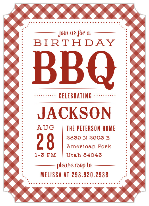 Get everyone ready for the cookout of the year with our Birthday BBQ Children's Birthday Party Invitations! 