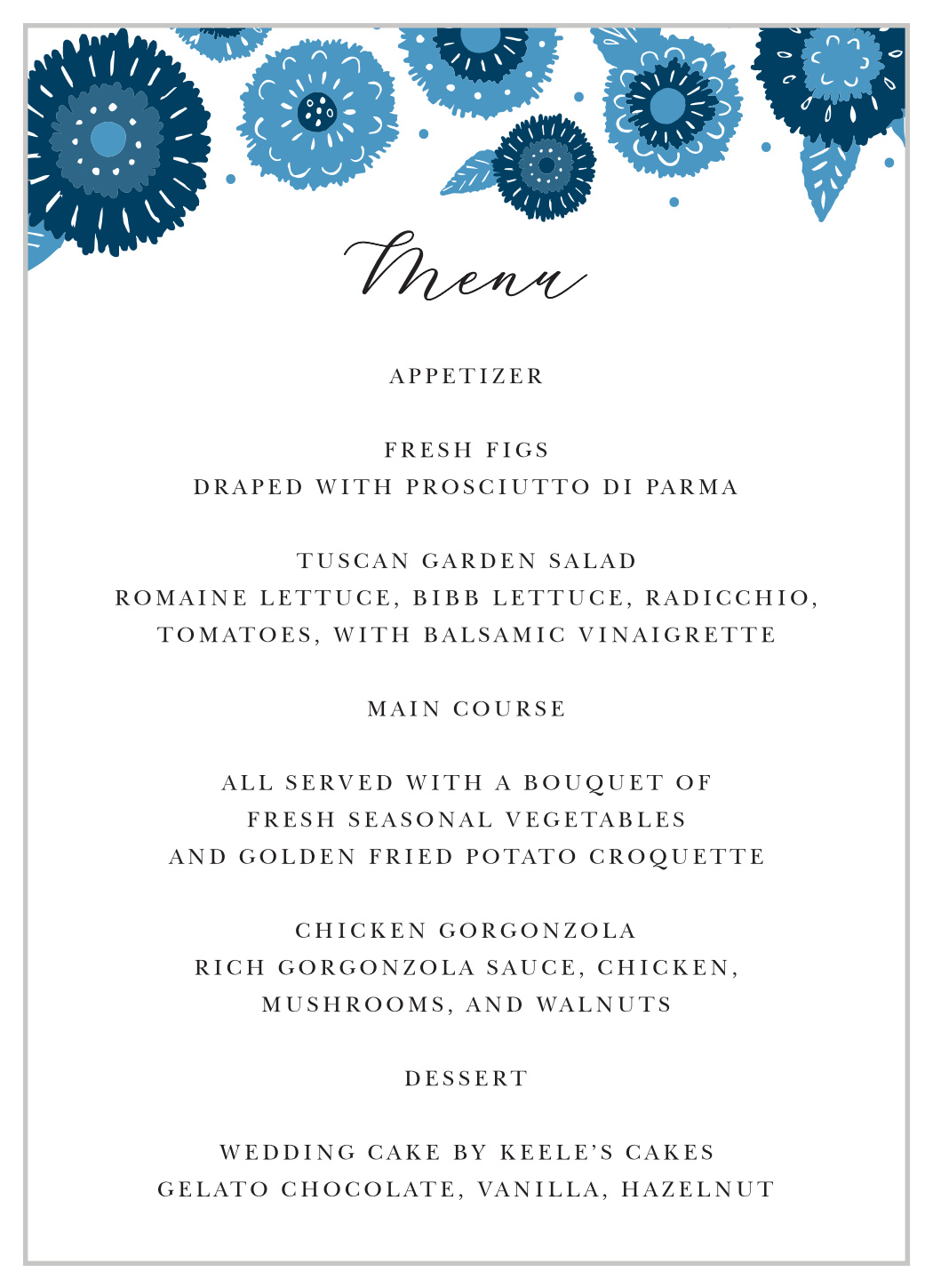 Mexico Fiesta Wedding Menus