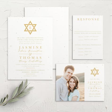 Jewish Star Wedding Invitations