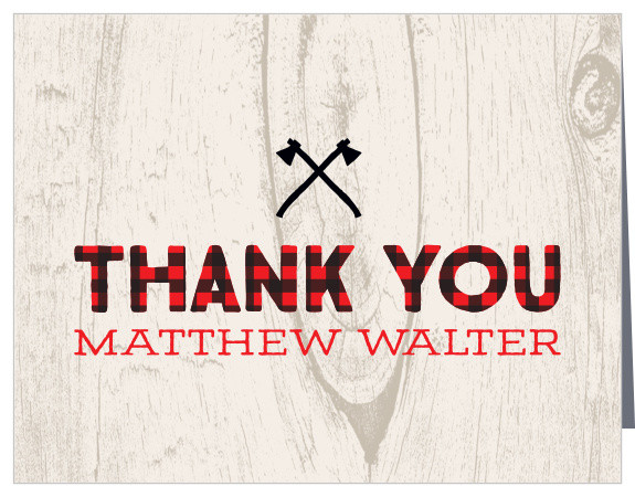 Express your gratitude with our Lumberjack Children's Birthday Party Thank You Cards! 