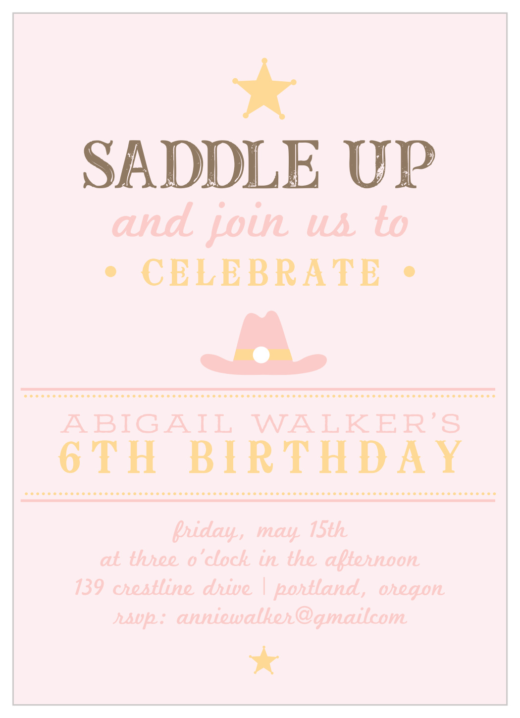Saddle Up Children's Birthday Invitations