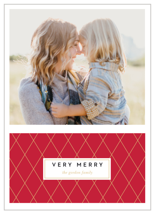 These Holiday Pattern Holiday Cards will bring your loved ones a dose of traditional holiday cheer!