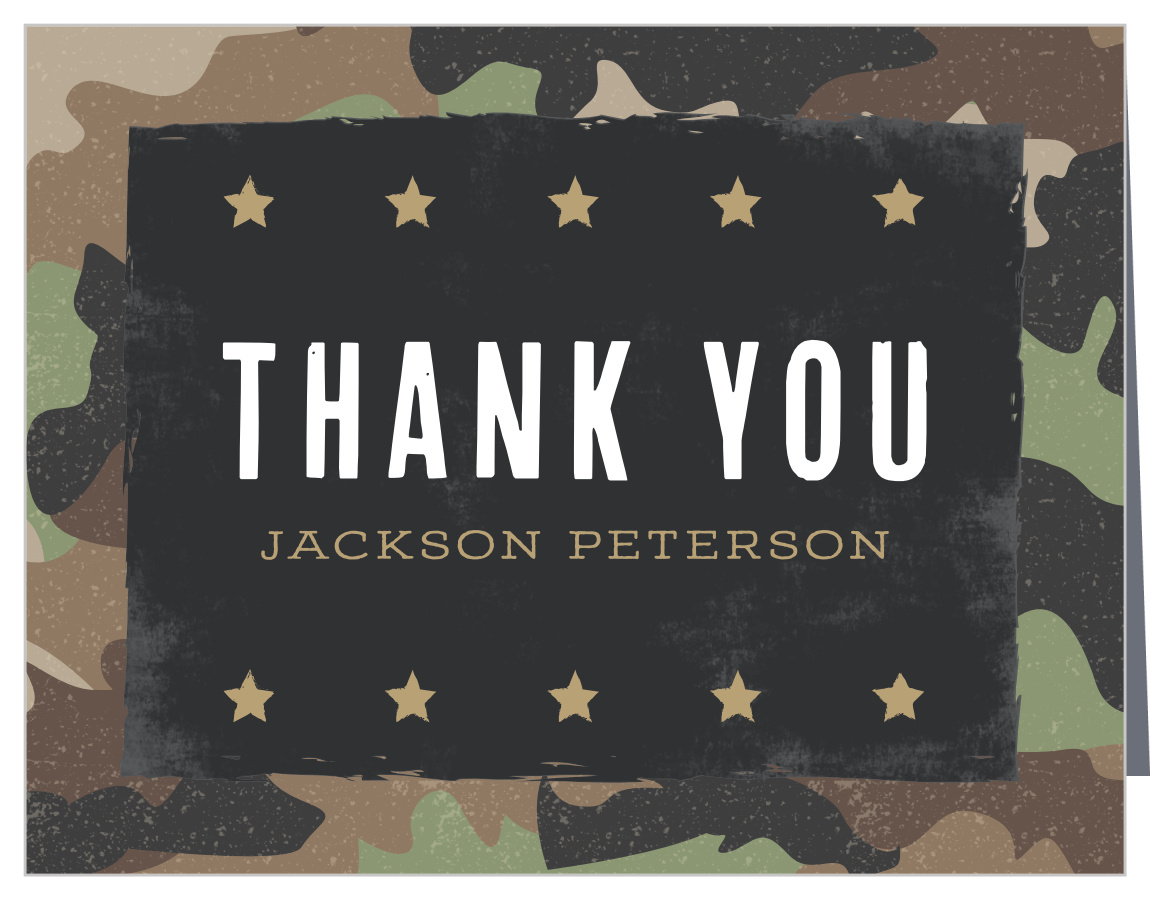 Camo Party Children's Birthday Thank You Cards