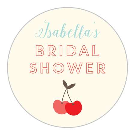 Cherry Swirl Bridal Shower Stickers