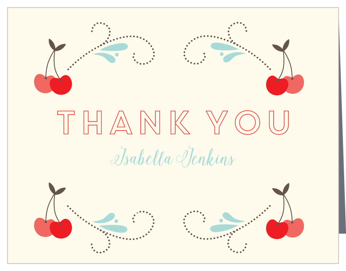 Cherry Swirl Bridal Shower Thank You Cards