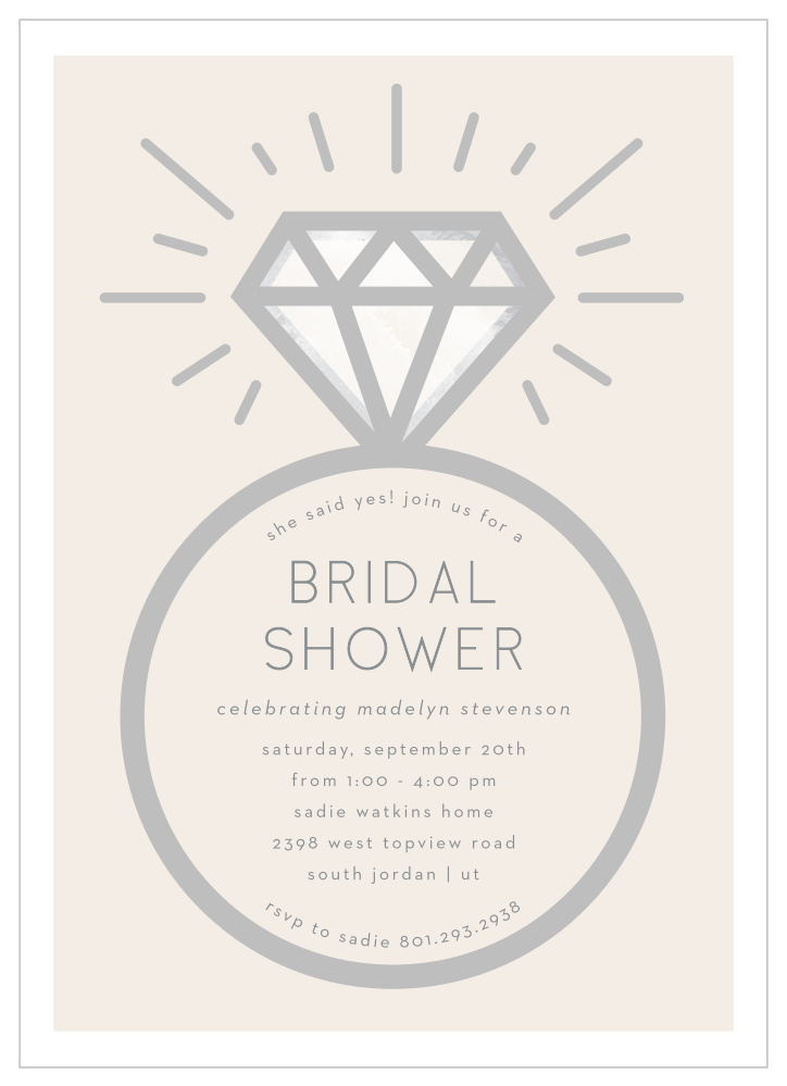 Diamond Ring Bridal Shower Invitations