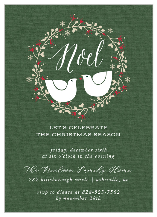 After you grab your partridge in a pear tree, make sure to get your Two Turtle Doves Christmas Party Invitations!