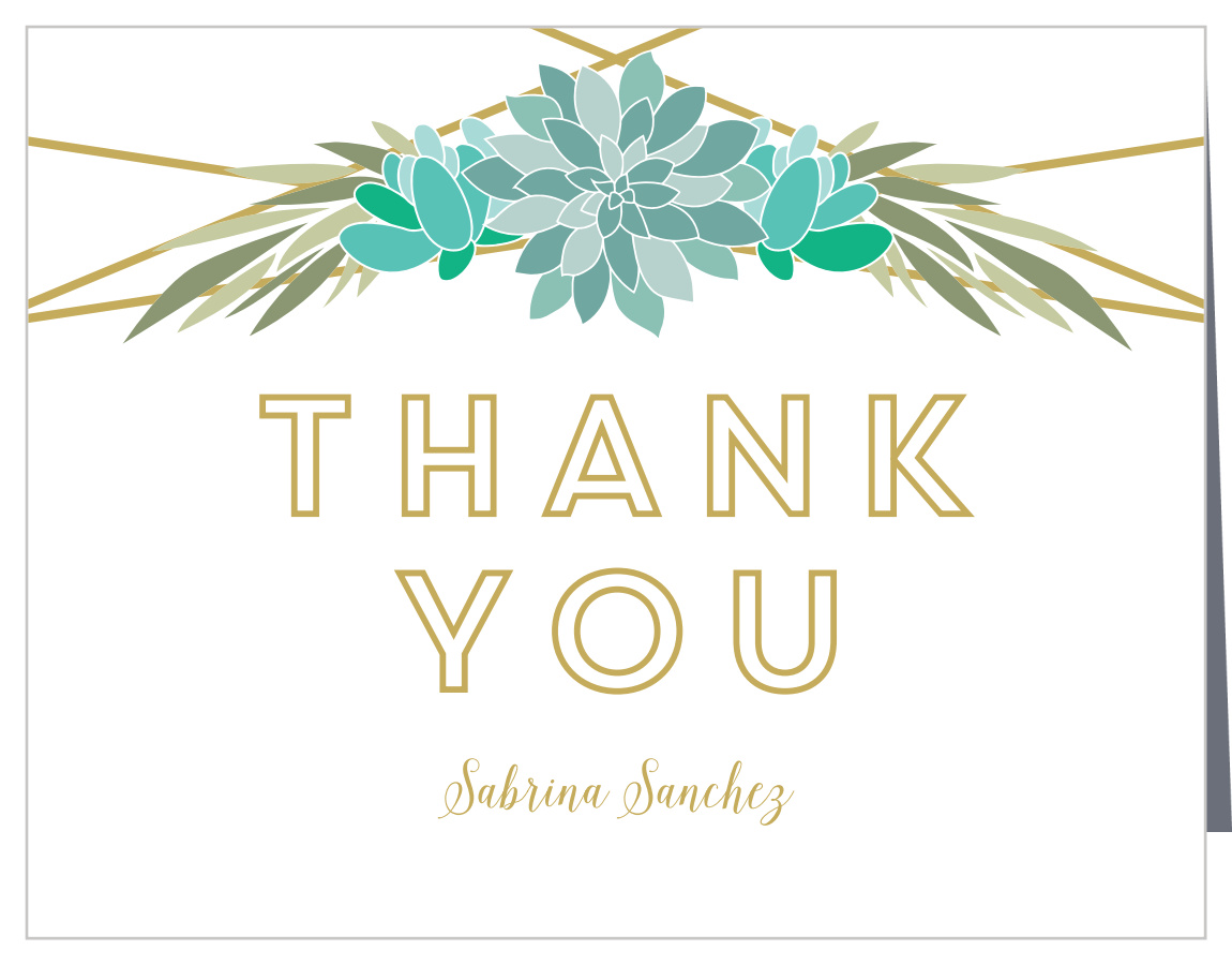 Modern Succulents Bridal Shower Thank You Cards