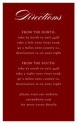 Our Ornate Border Direction Cards are designed with function and beauty in mind.