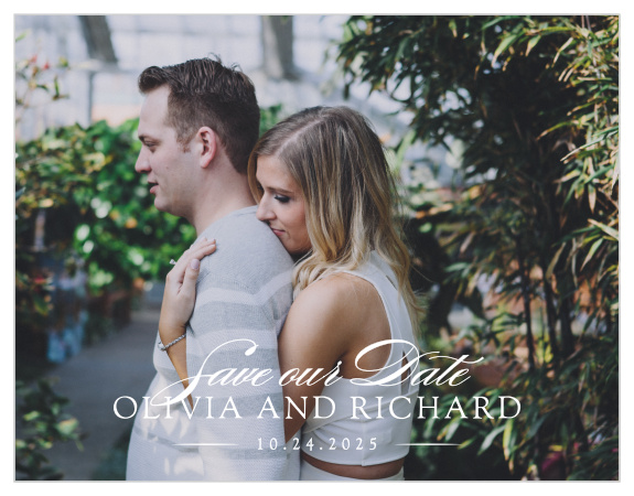 Our Ornate Border Save-the-Date Magnets are a fun way to ensure that everyone you love gets your wedding in their calendars on time!