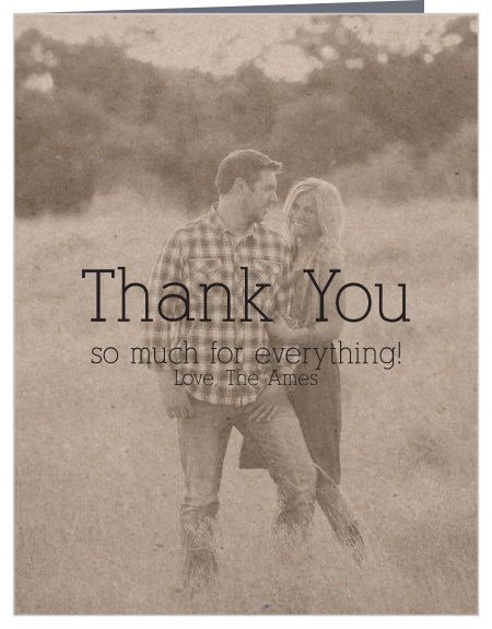 Show your gratitude in the most personal way with this fully customizable vintage feel Thank You card.